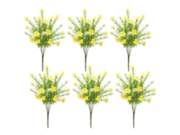 Conjunto de 6 Flores Artificiais Daisy Amarelas LAXISCREED para Decoração