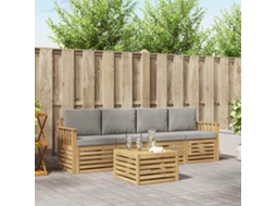 Vidaxl Conjunto De Sofás Para Exterior 5 Pcs Branco E Cinzento-claro