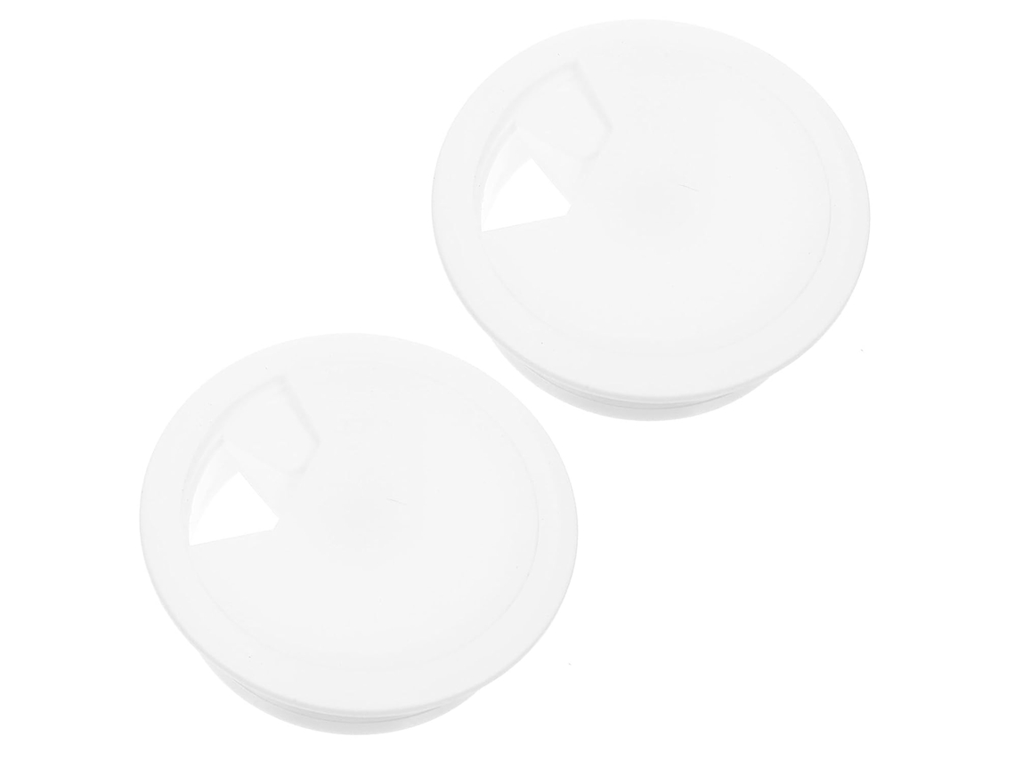 Ilhós De Mesa Em Abs Branco, Pacote Com 2 Unidades, Para Organização De Cabos.