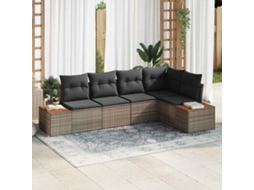 Vidaxl Conjunto De Sofá De Jardim 5 Unid. 5-número De Lugares Cinzeto