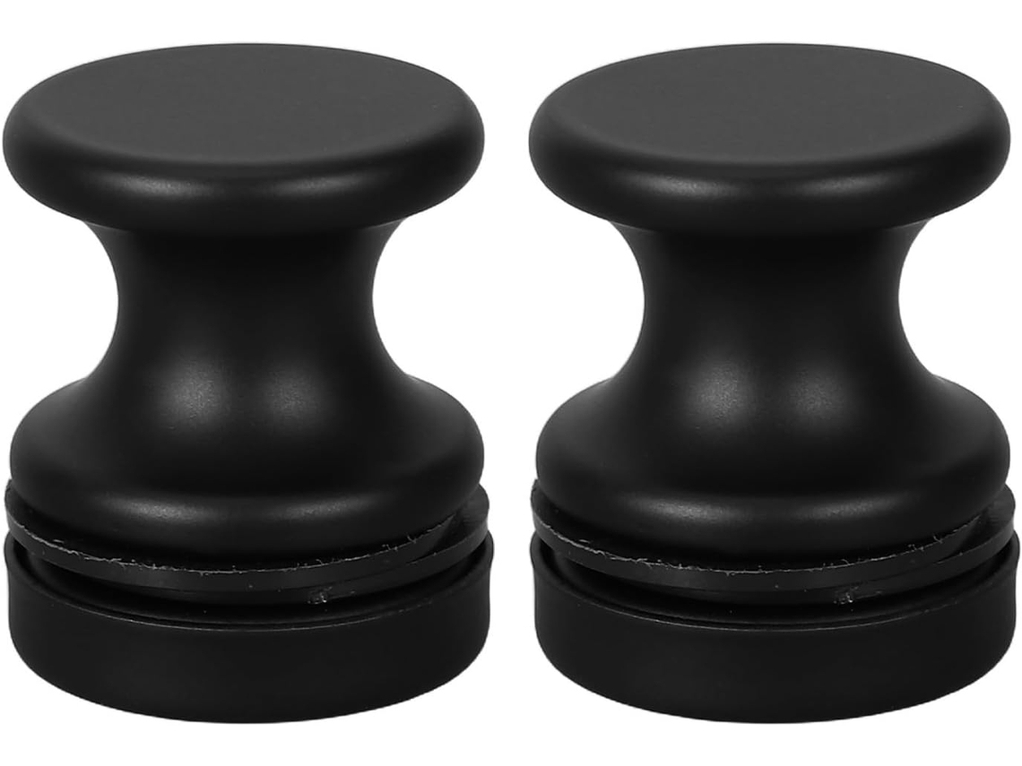 Shineofi Conjunto De 2 Puxadores Porta Chuveiro Em Liga Alumínio Preto Para Portas Vidro, Design Redondo Com Furo Único