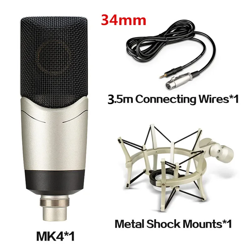 Kit de Microfone Condensador com Suporte Anti choque, Microfone de Estúdio MDUG (34 Mm)