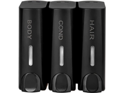 2026-dispensador De Champô, Condicionador E Gel De Banho De Parede Cor Preto Fosco, 3 Compartimentos, Abs Resistente