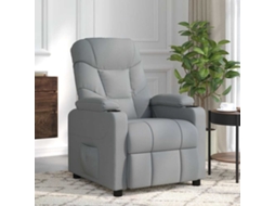 Vidaxl Poltrona De Massagens Tecido Cinzento-claro