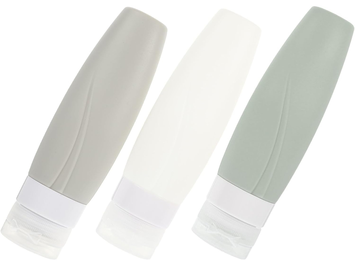 Conjunto De 3 Frascos De Viagem De Silicone Macios E À Prova De Vazamentos