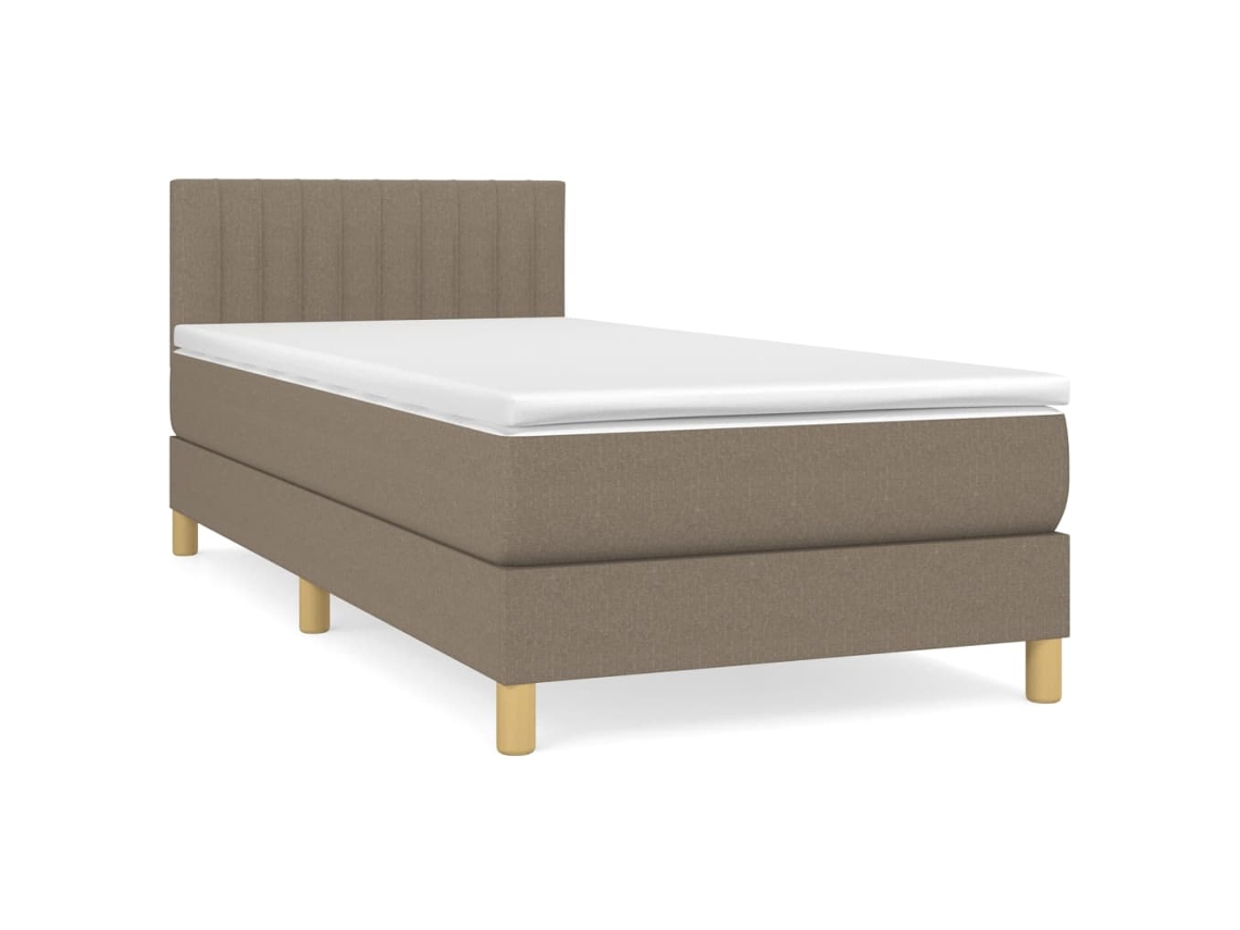 Box Spring Bed, Box Spring Beds Vidaxl Cinzento-acastanhado Tecido (100 X 200 Cm)