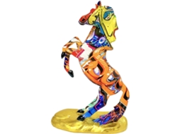 Escultura De Cavalo Em Resina Multicolorida |