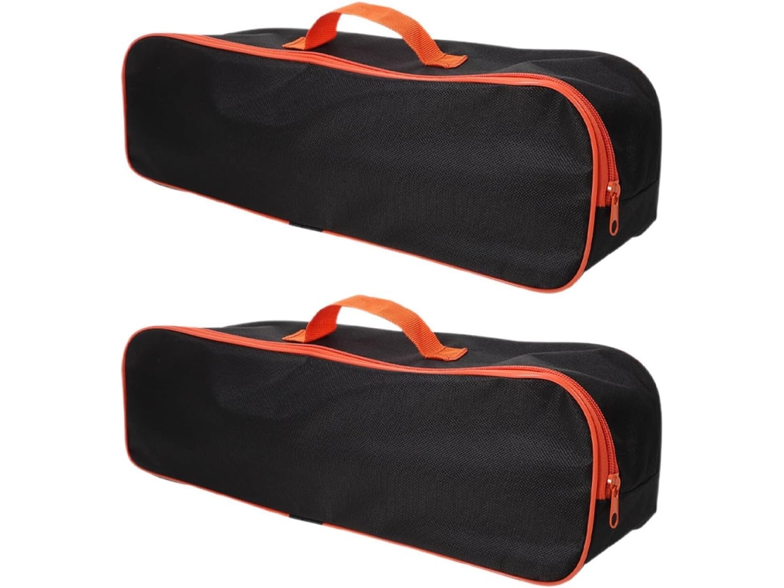 Conjunto de armazenamento de grande capacidade com 2 peças, com diversos compartimentos.