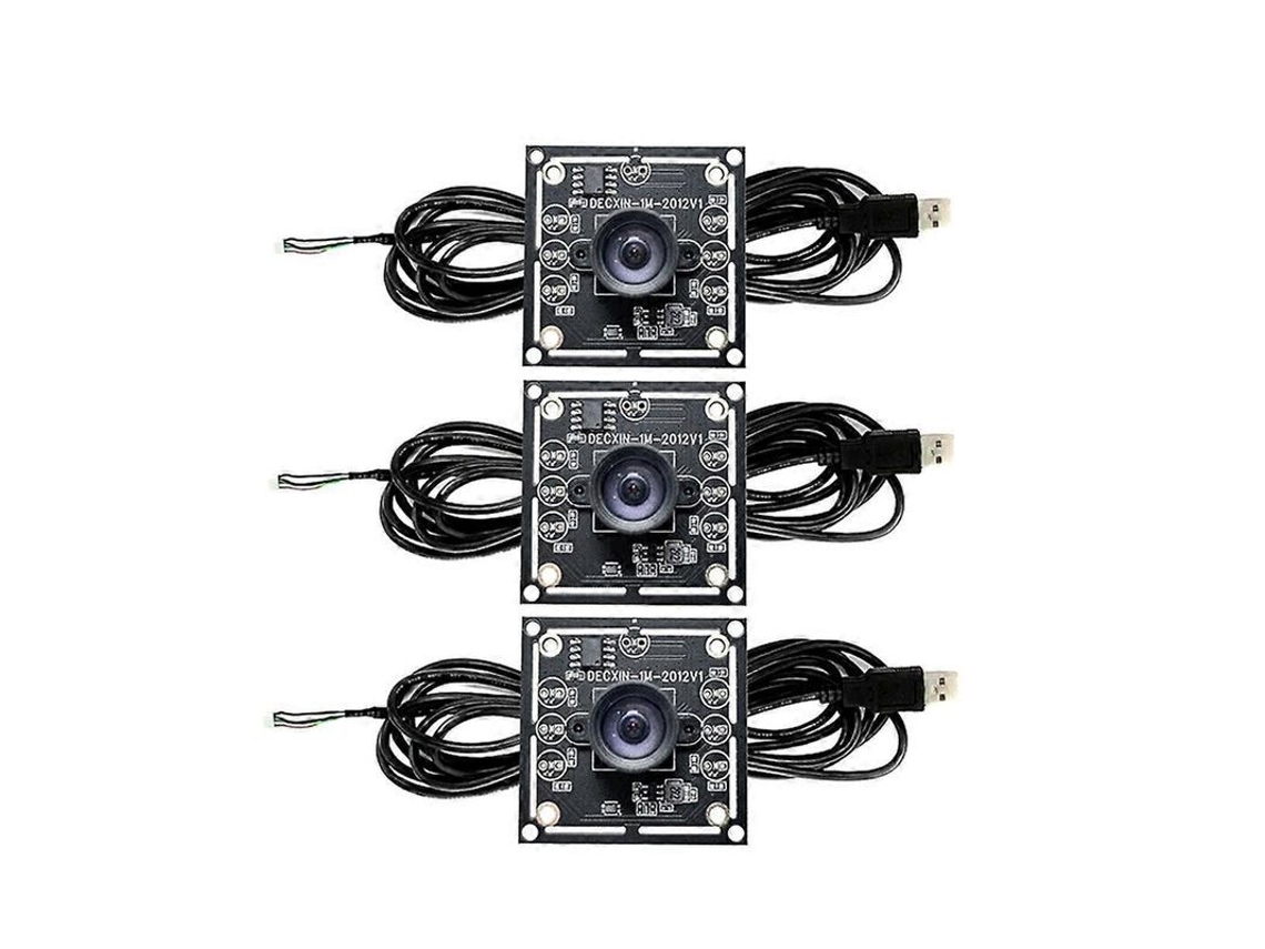 Módulo De Cámara 3 Unidades 1mp Ov9732 720p Usb Sin Controlador Enfoque Manual 2m Cable Negro Negro