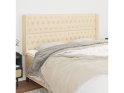Vidaxl Cabeceira De Cama C/ Abas Tecido 183x16x118/128 Cm Creme
