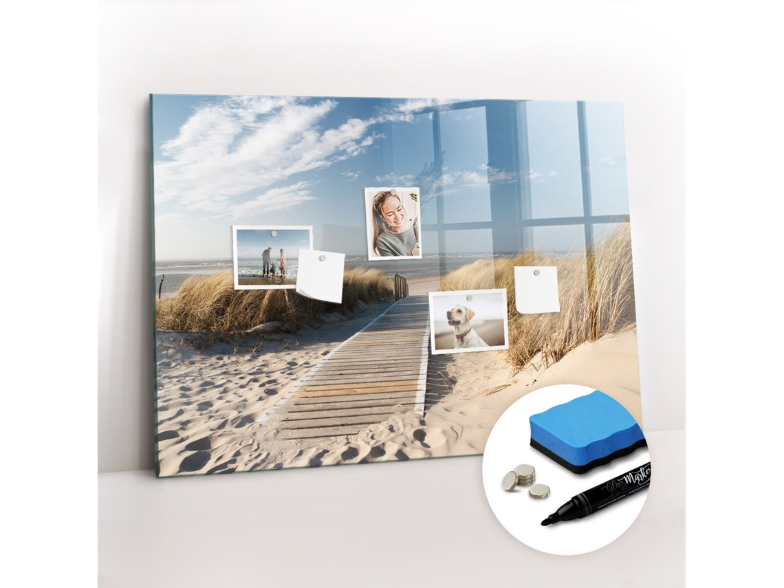 Quadro Magnético De Parede Vista De Praia Para A Cozinha Espelharte (100x70 Cm)