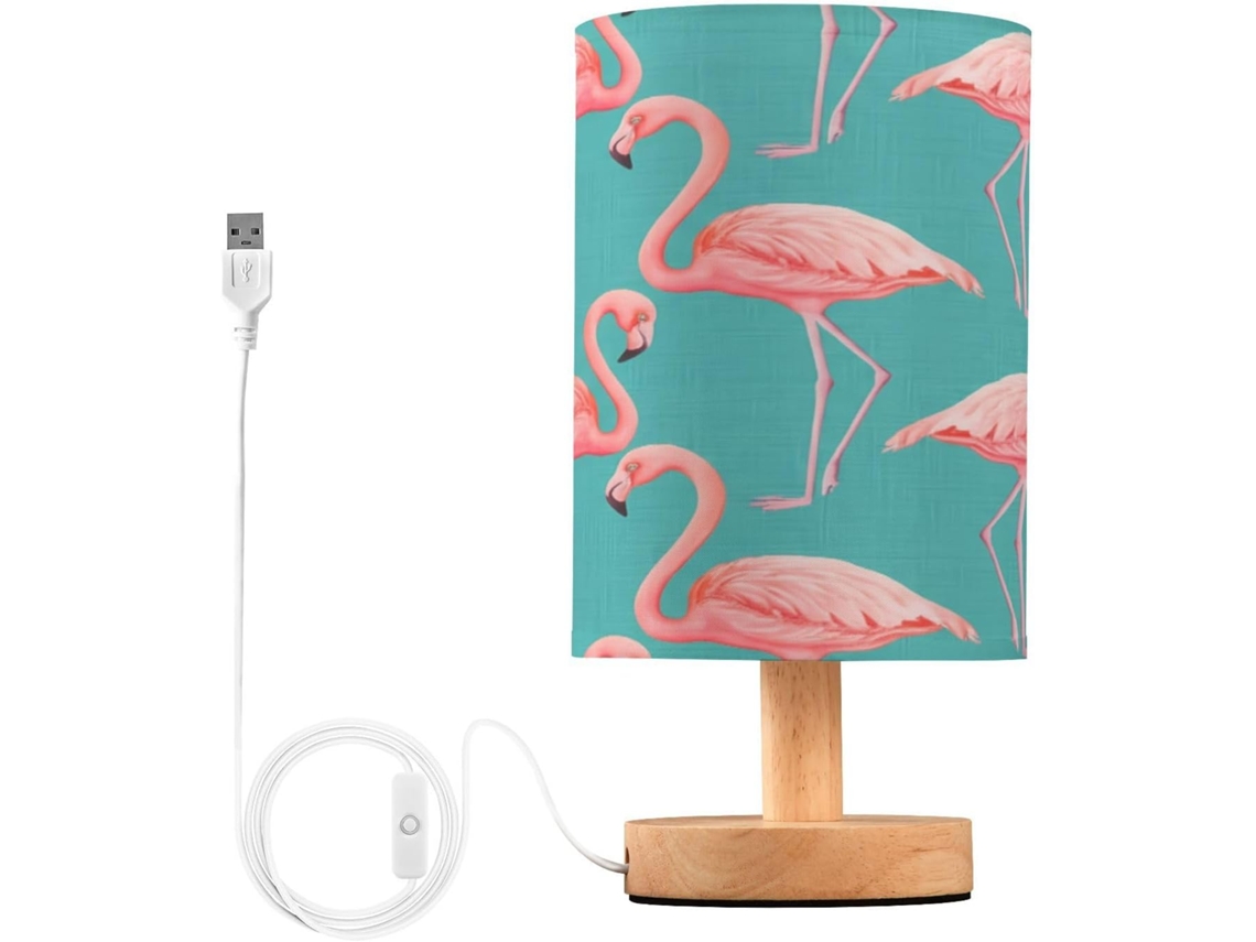 Abajur De Cabeceira Em Formato Flamingo Para Quarto, Luminária De Cabeceira Led, Luminária De Leitura Com Portas Usb E