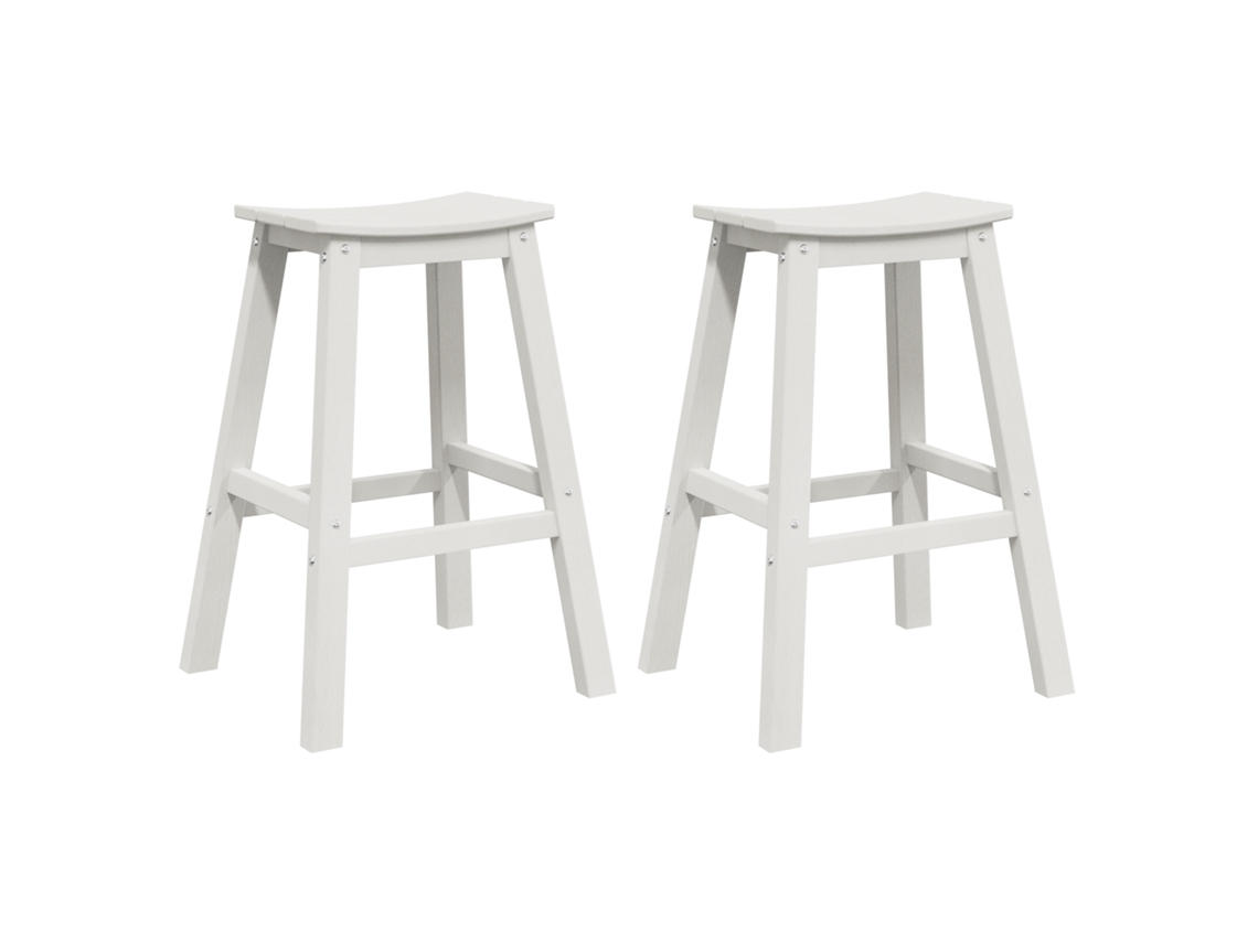 Conjunto 2 Móveis De Jardim Vidaxl Branco Polietileno (52 X 43 X 73,5 Cm)