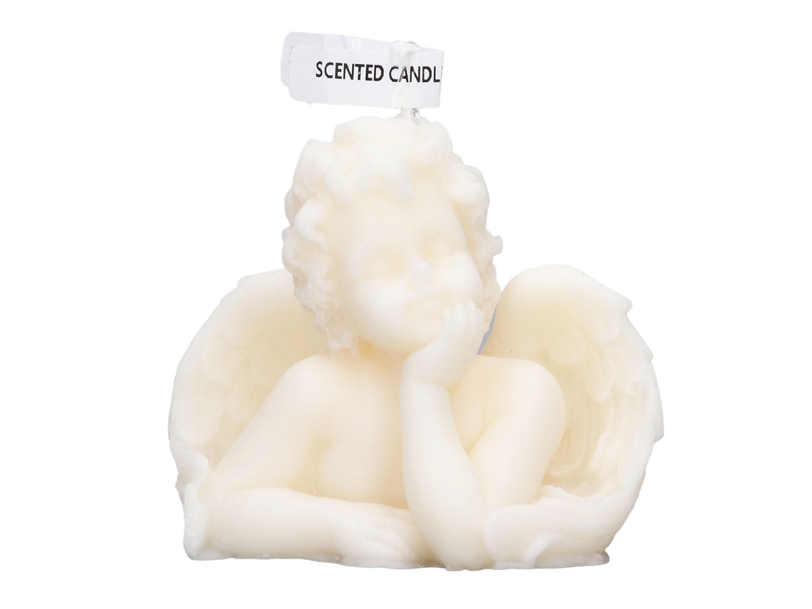 Vela De Soja Aromática Decorativa Anjo Cute Para Decoração De Casa E Casamento Branca