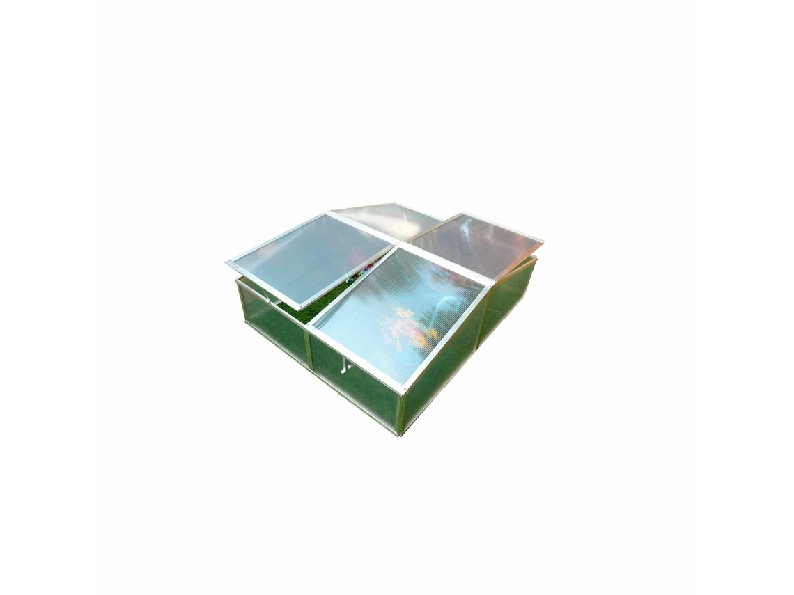 Estufa de Jardim GARDIUN Jaca II 108x108x40 cm de 2 águas Policarbonato Transparente