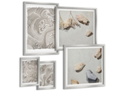 Conjunto De Pinturas Formas Modernas De Abstração Espelharte (5 Peças)
