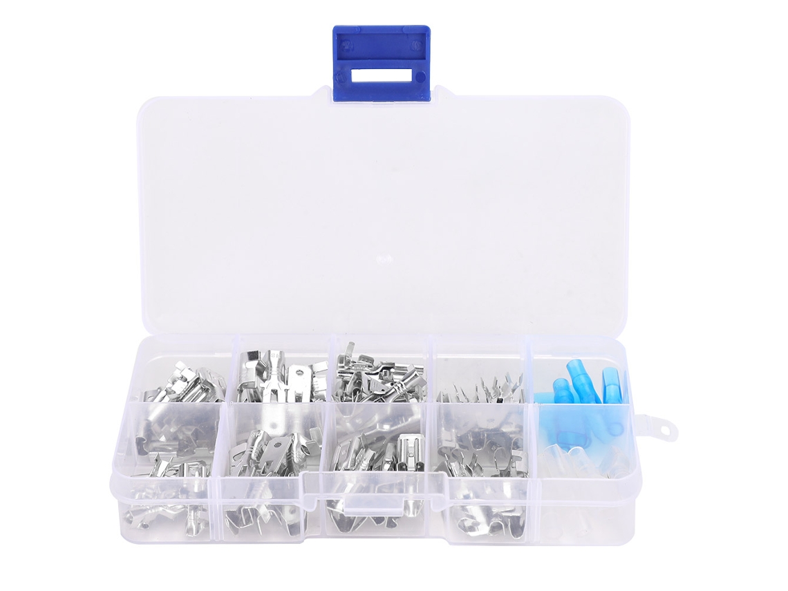 Kit De Conectores De Cabos De Latão Prensados Laxiscreed, 90 Peças De 6,3mm Para Ligação Elétrica Segura