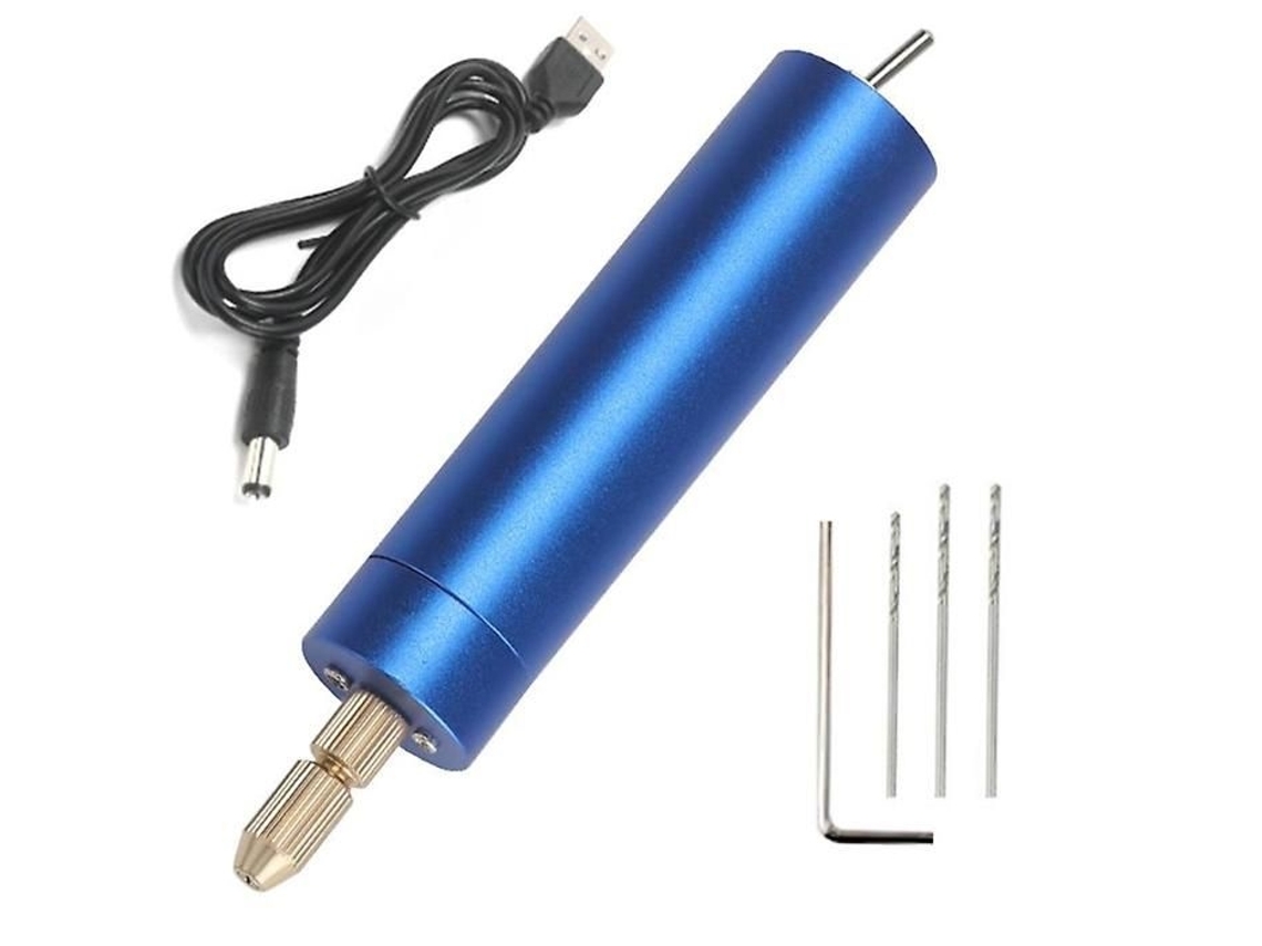 Mini Furadeira Elétrica Usb Dc 5v Furadeira Elétrica Manual Kit De Furadeira Portátil Slowmoose (azul)