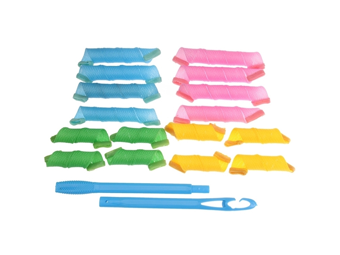 Modeladores De Cabelo / Rolos - Crie Cachos Sem Calor, Pacote Com 18 Unidades-aquaforge