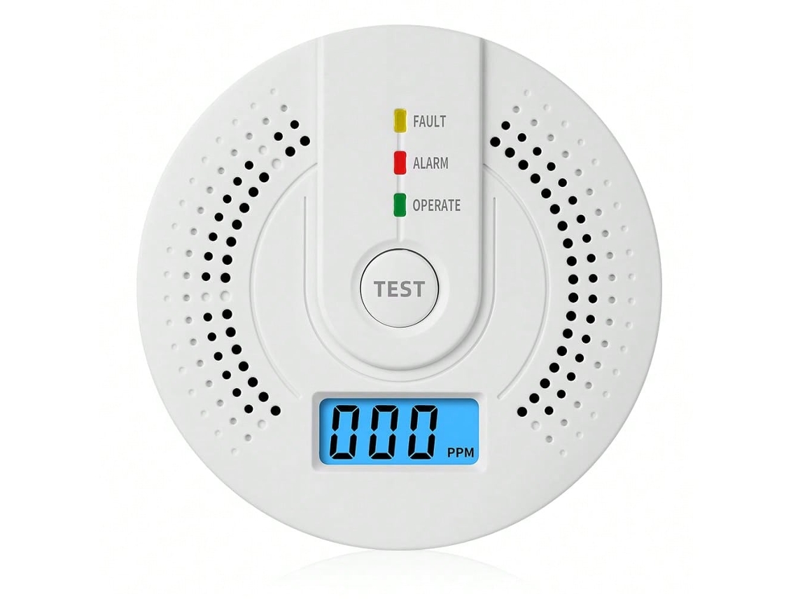 Detector de Monóxido de Carbono com Bateria Substituível e Display Digital Led, Alarme de Co En 50291 para Segurança Residencial, Monitor D 
