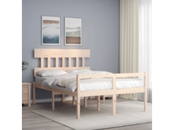 Vidaxl Cama De Casal Para Idosos Com Cabeceira Madeira Maciça