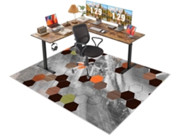 Tapete Cadeira Piso Protetor Antiderrapante 90 X 140 Cm Madeira Parquet Gamer, Pisos Rígidos, Escritório,
