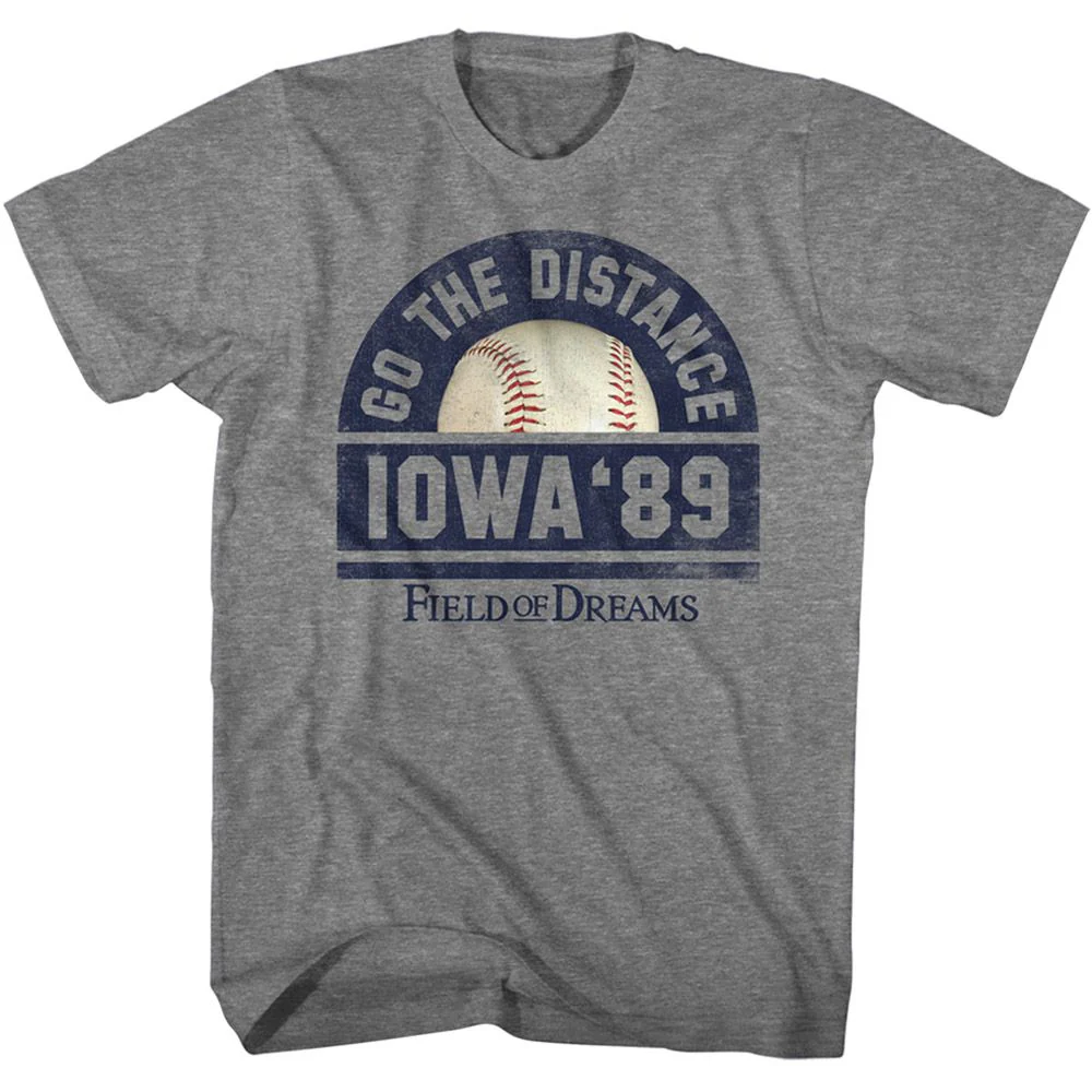 Unisex Adult T-shirt Rockinstone Field Of Dreams Go The Distance Heather Graphite Sizexl