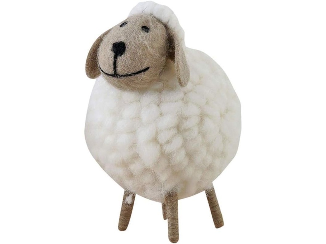Adorno de Ovelha em Feltro Nova LINE decorativo para Natal e festivais branco S/MARCA
