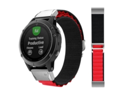 Bracelete Loop Alpine para Garmin MARQ Captain: American Magic Preto e Vermelho