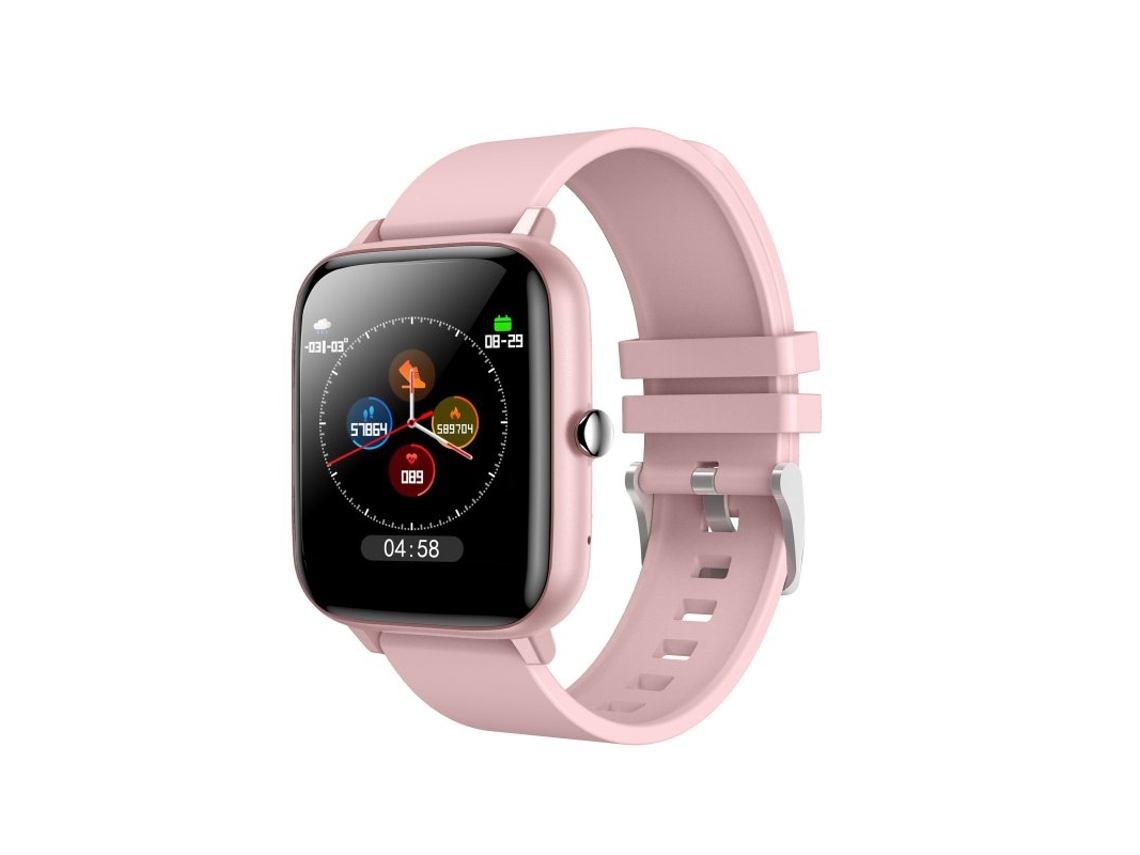 Smartwatch P6 1 54 Polegadas com Tela de Toque Completa Bluetooth Chamada Music Player Modo Multi Rosa