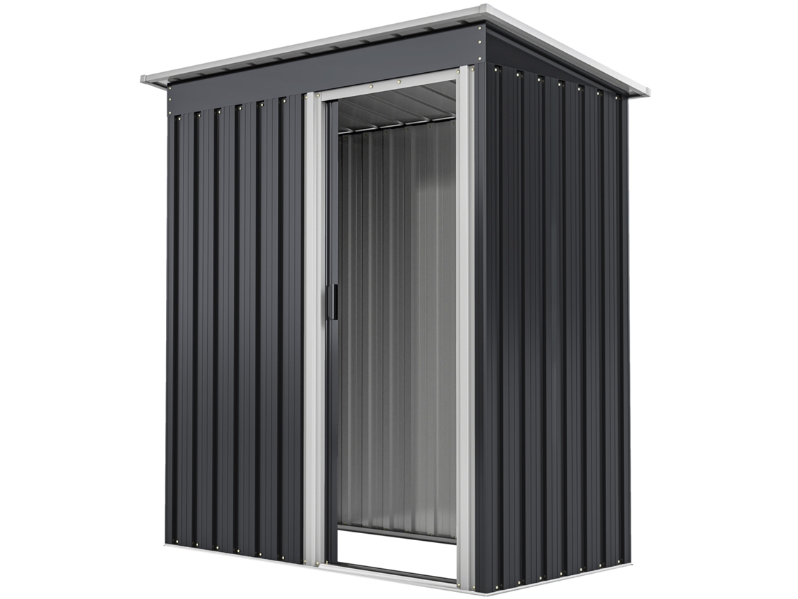 Galpão de Metal para Jardim 1,16 M² com Porta Deslizante, Telhado Inclinado e Bolsa S/MARCA