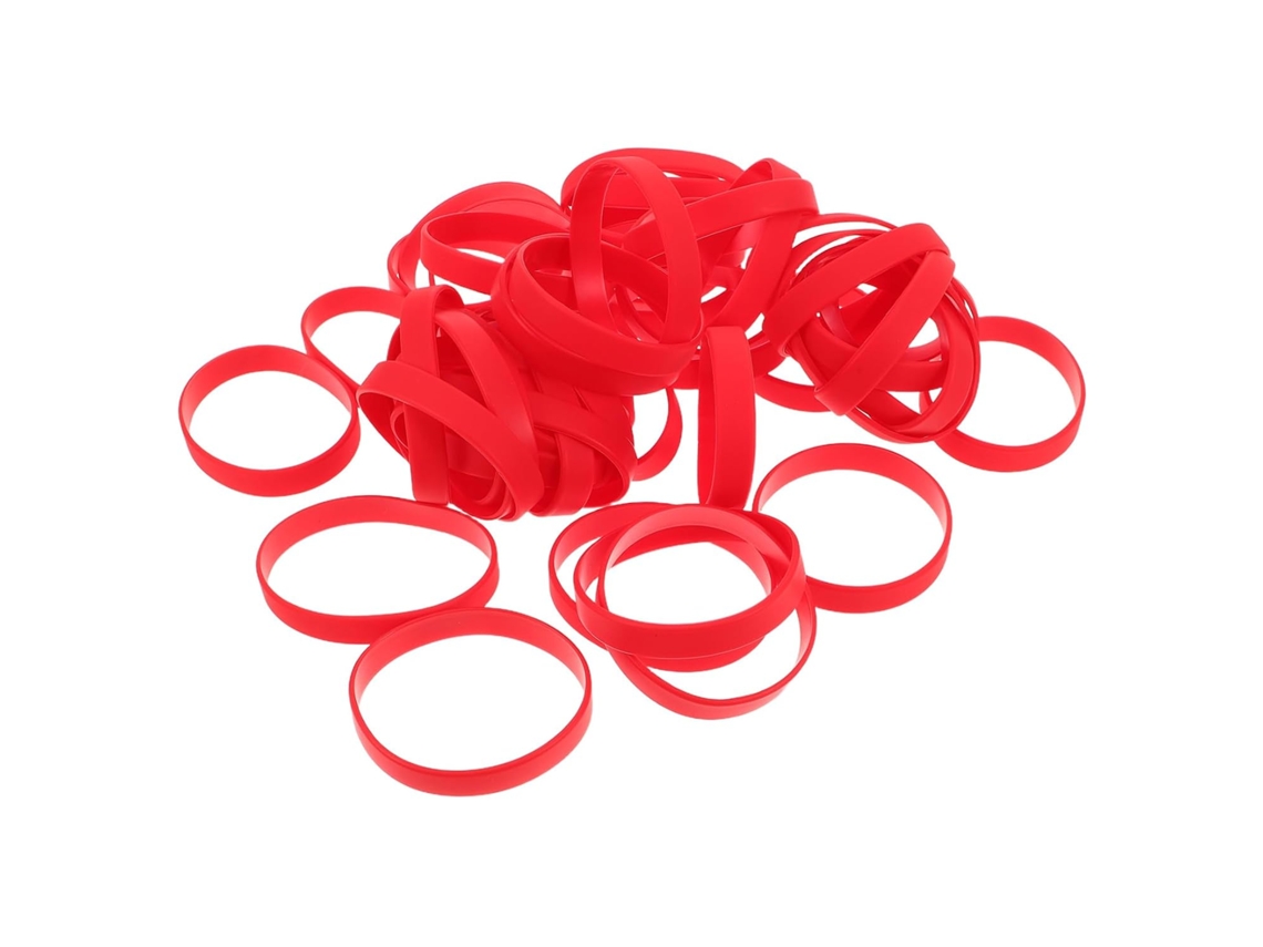 Conjunto De 48 Pulseiras Silicone Vermelhas Para Times Esportivos E Festas, Confortáveis Para Adultos E Uso Em Grupo
