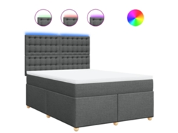 Box Spring Bed, Box Spring Beds Vidaxl Cinzeto Tecido (160 X 200 Cm)