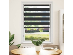 Vidaxl Cortina Zebra, 100,9 X 175 Cm, Largura Do Tecido 96,7 Cm, Preta.