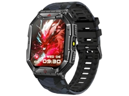 Relógio inteligente militar masculino Bestvite com lanterna LED, 2,01", à prova d'água, 3 ATM, com mais de 100 modos