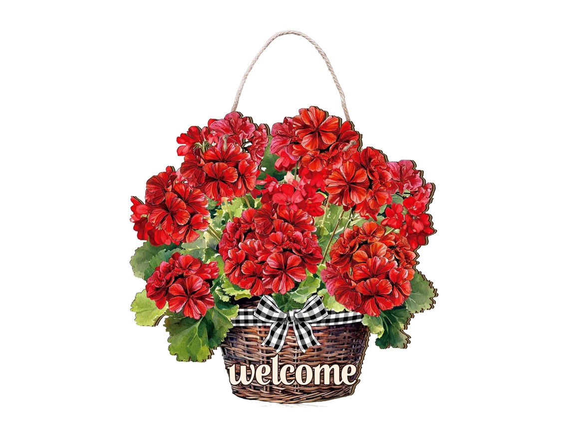 Placa Decorativa de Madeira Mp128 Red Geranium LAXISCREED