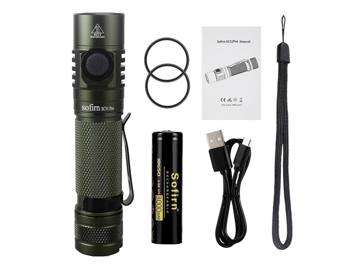Lanterna Led Recargável Sofirn Sc31 Pro 2000lm Usb C Com Interface Anduril E Controle De Temperatura