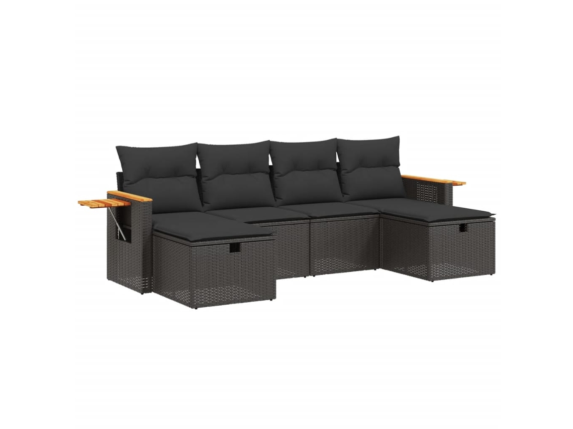 Garden Sofa Set, Garden Sofa Sets Vidaxl Preto Rattan / Vime (n/a)