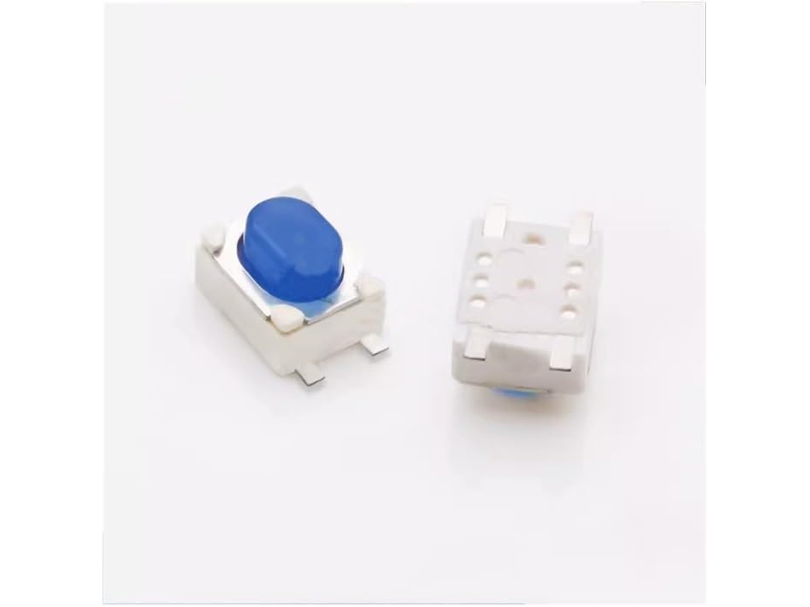 10 Unidades De Interruptor Toque Ts A017b, Botão Plano De Silicone Azul 4 Pinos Para Chave Carro, Controle Remoto, 3 * 4 2