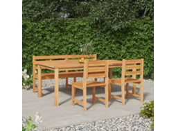 Vidaxl 4 Pcs Conjunto De Jantar P/ Jardim Madeira De Teca Maciça