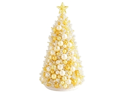 Kit Diy De Árvore De Natal Com Contas Para Decoração Criativa De Mesa De Feriado -- Amarelo
