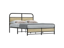 Vidaxl Estrutura Cama S/ Colchão Derivados De Madeira Carvalho Sonoma