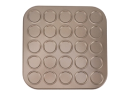 Molde Para Magdalenas Y Macarons De Acero Carbono Dorado Con 25 Huecos Para Horno
