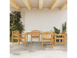Vidaxl 5 Pcs Conjunto De Jantar P/ Jardim Madeira De Teca Maciça