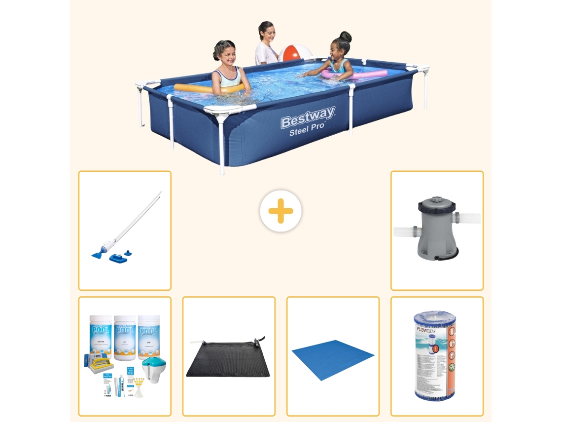 Bestway Piscina Bestway Steel Pro Retangular - 221x150x43 Cm - 7-peças S22062
