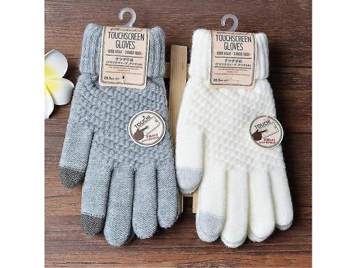 2026 guantes de Invierno para Mujer Con Pantalla Táctil Calientitos Tejidos Elásticos Mitones de Dedos Completos