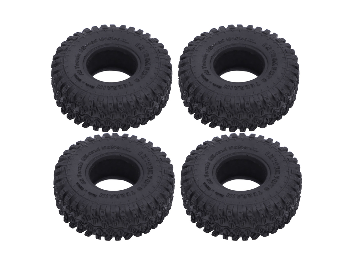 Pneus De Borracha Para Carro Rc 1.0 Polegada Com Espuma Interna Para Crawler 1/18 1/24 55x19mm 4pcs