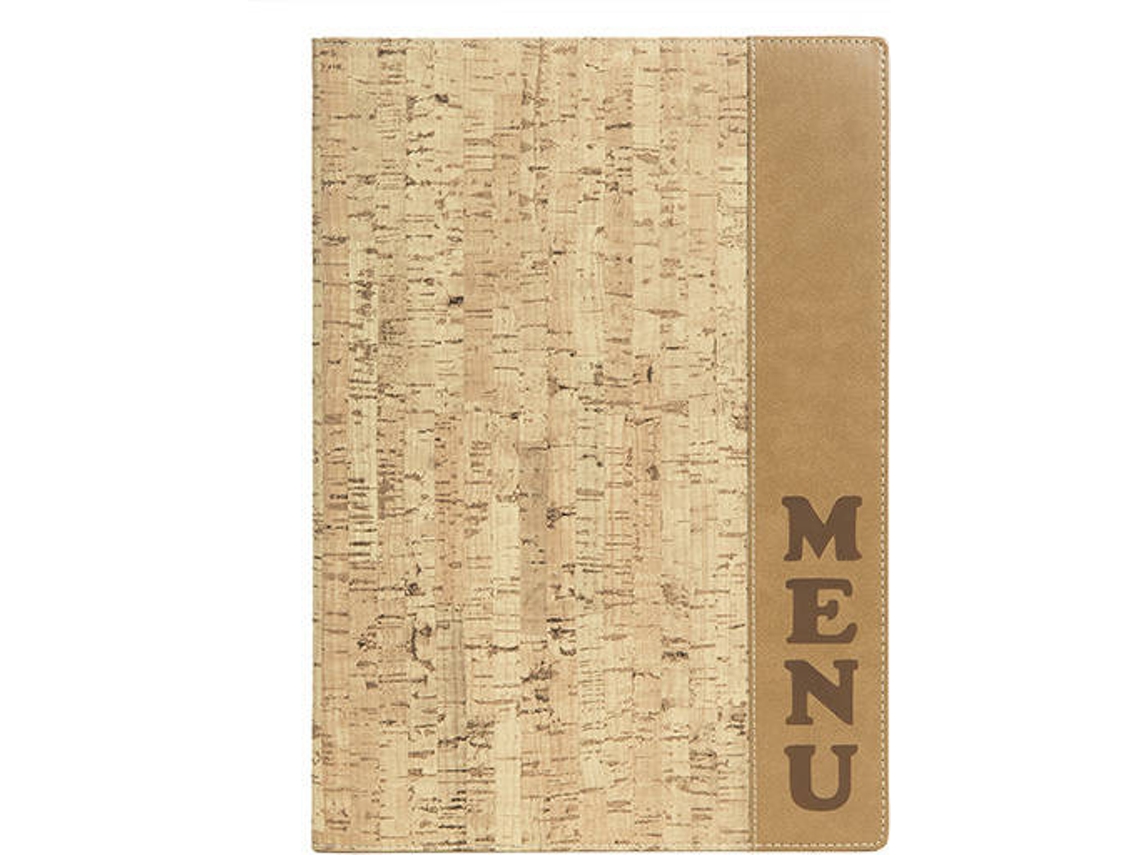 Suporte para Menu SECURIT MC-DRA4-CORK em Pele e Cortiça