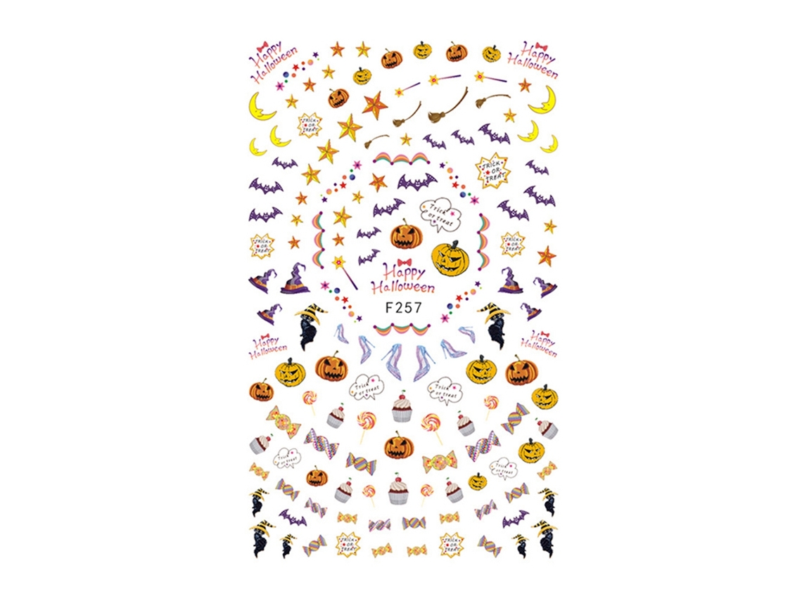 Adesivos autoadesivos para unhas com a série "Pai da Caveira" para o Halloween, para manicure (F257).