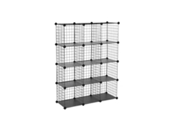 Estantería Modular 12 Cubos 96x31x126 Cm Calidad Hogar Diseño Top Premium - Negro